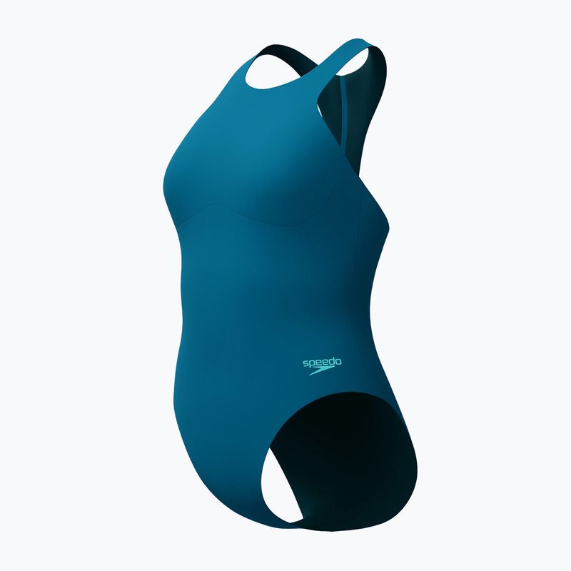 Moteriškas vientisas maudymosi kostiumėlis Speedo Racer Zip with Built in Swim Bra dark teal 8