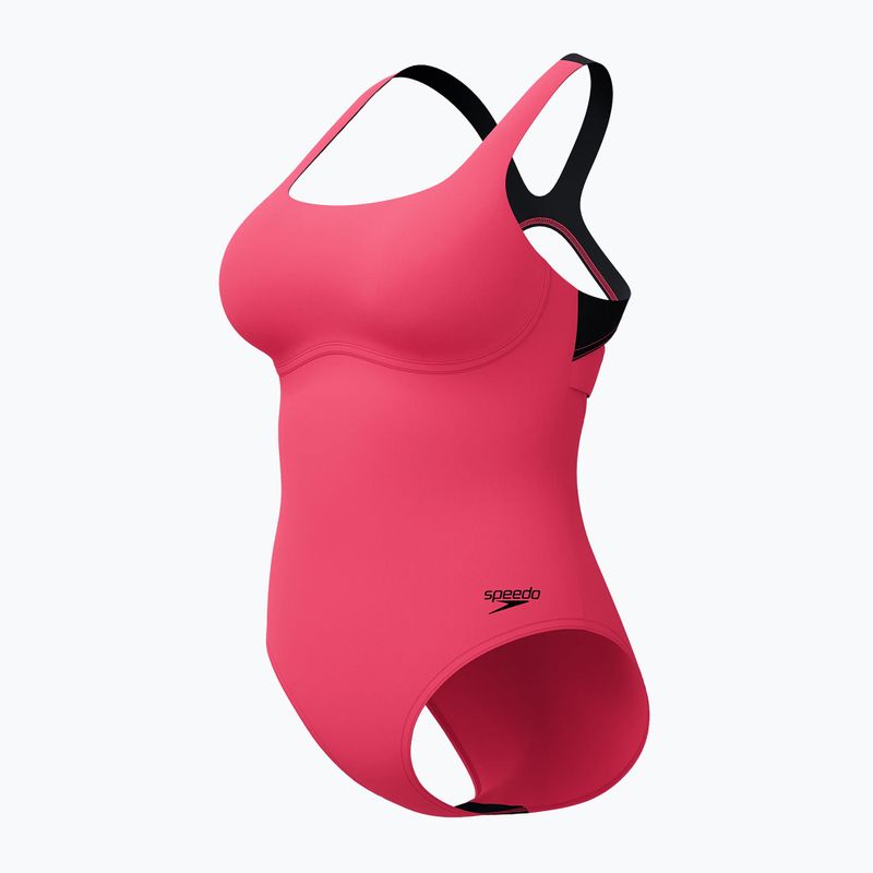 Moteriškas vientisas maudymosi kostiumėlis Speedo Flex Band with Swim Bra raspbery fill/vermilion/punch 9