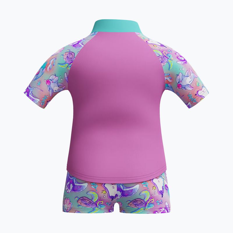 Vaikiškas dviejų dalių maudymosi kostiumėlis Speedo Digital Rash Top Set neon violet 2