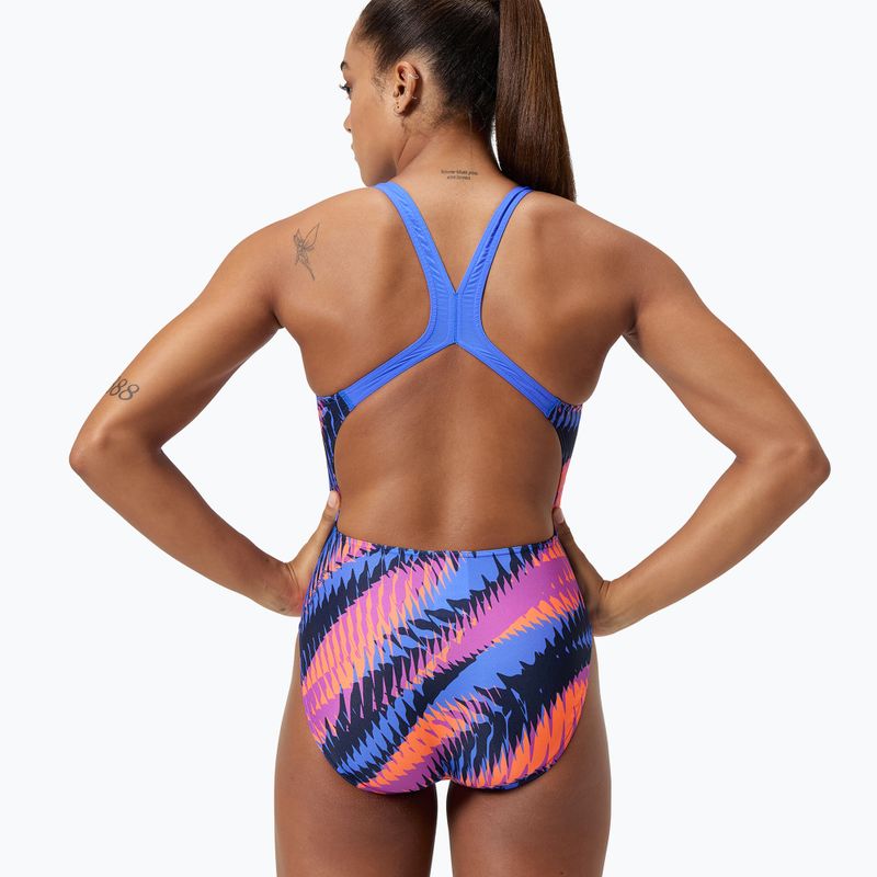 Moteriškas vientisas plaukimo kostiumas Speedo Allover Digital Powerback razor sharp/diva 5