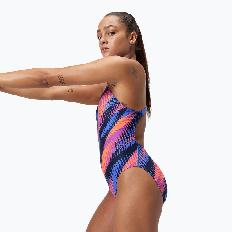Moteriškas vientisas plaukimo kostiumas Speedo Allover Digital Powerback razor sharp/diva 6