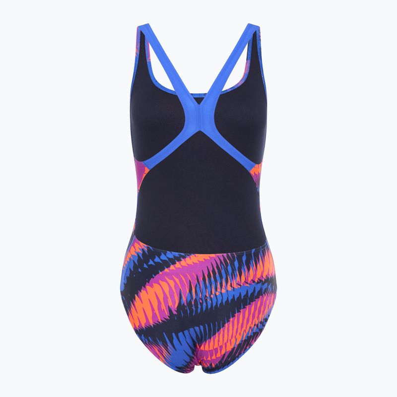 Moteriškas vientisas plaukimo kostiumas Speedo Allover Digital Powerback razor sharp/diva 2