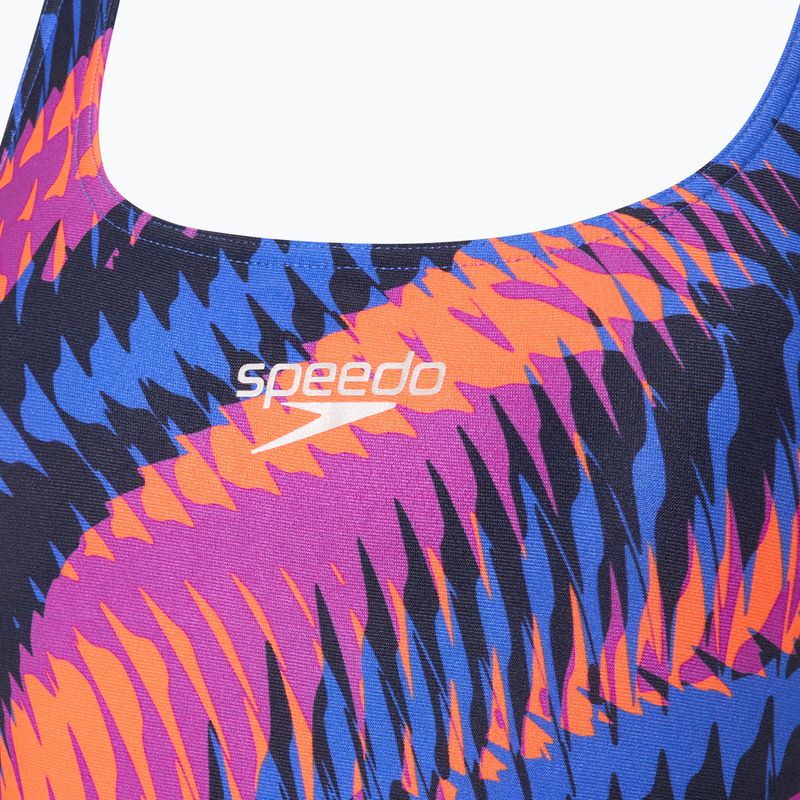 Moteriškas vientisas plaukimo kostiumas Speedo Allover Digital Powerback razor sharp/diva 3