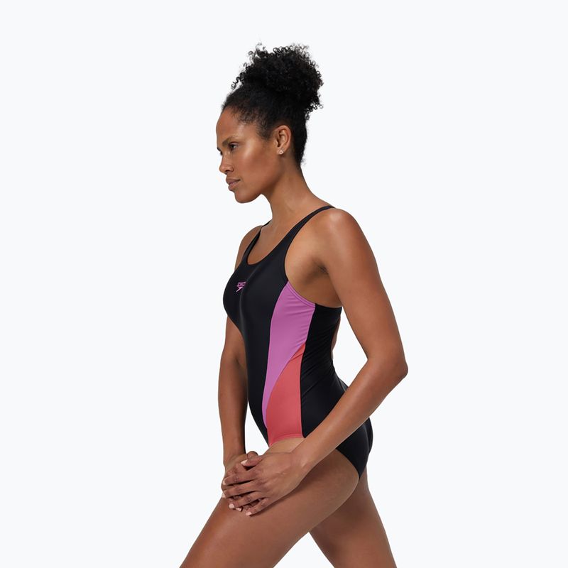 Moteriškas vientisas maudymosi kostiumėlis Speedo Colourblock 2.0 neon violet 4