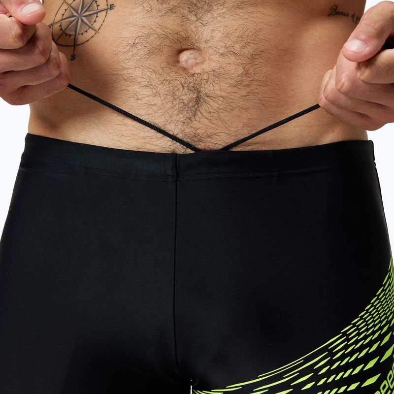 Vyriškos plaukimo trumpikės Speedo Medley Logo Aquashort black/hyper yellow 4