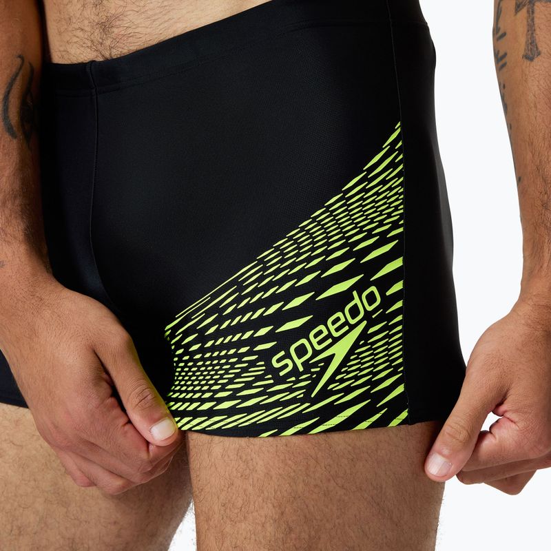 Vyriškos plaukimo trumpikės Speedo Medley Logo Aquashort black/hyper yellow 3