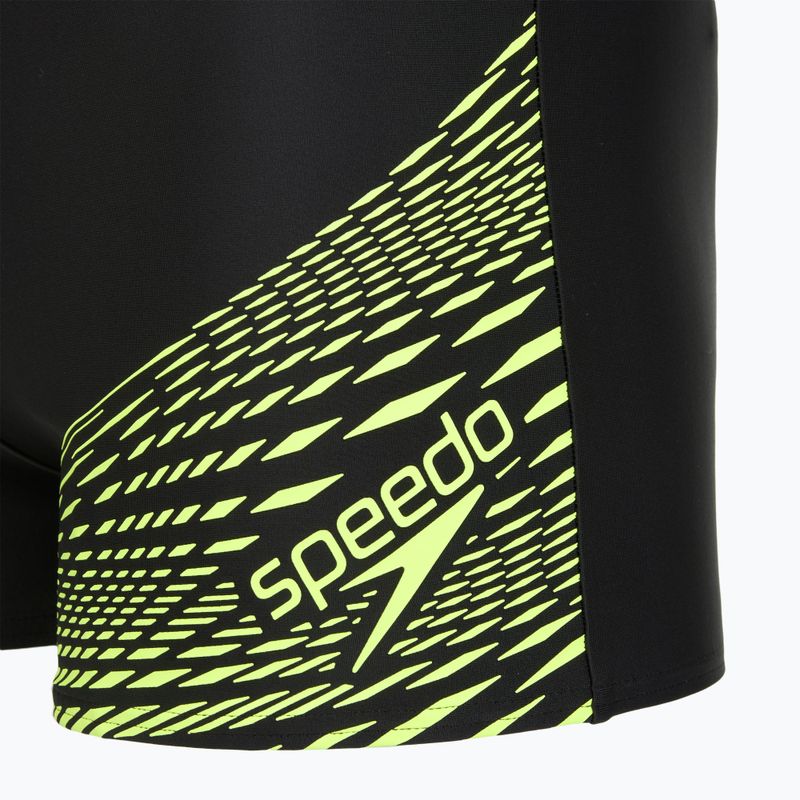 Vyriškos plaukimo trumpikės Speedo Medley Logo Aquashort black/hyper yellow 3