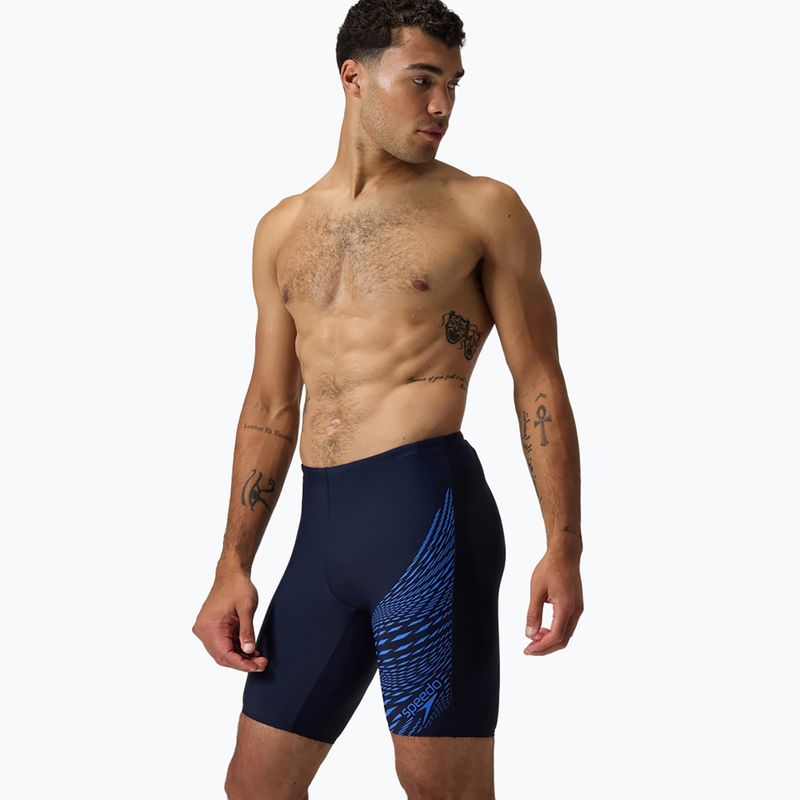Vyrų plaukimo šortai Speedo Medley Logo Jammer navy/cobalt pop 5
