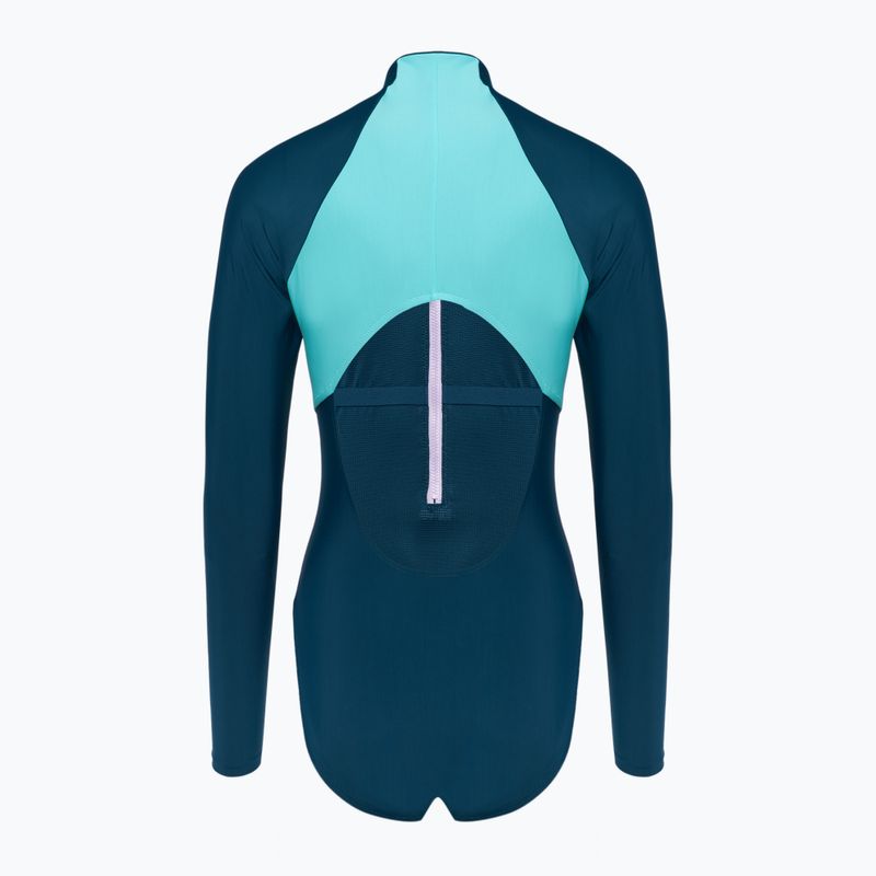 Moteriškas vientisas plaukimo kostiumėlis Speedo Zip Colorblock dark teal 2