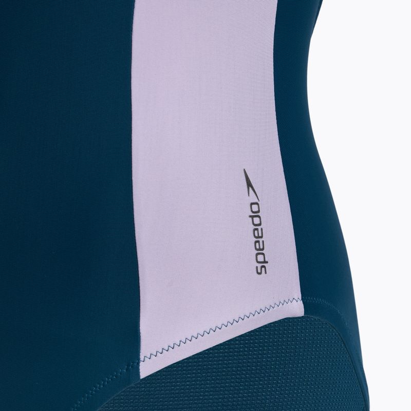 Moteriškas vientisas plaukimo kostiumėlis Speedo Zip Colorblock dark teal 4