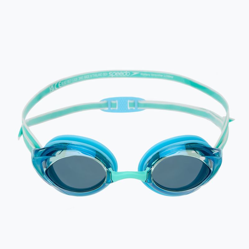 Moteriški plaukimo akiniai Speedo Vanquisher 3.0 Mirrored bachelor button/celeste/gold mirror 2