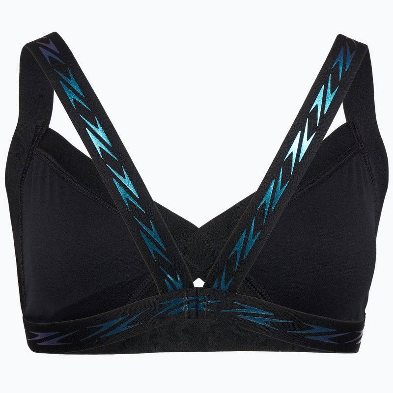 Plaukimo kostiumėlio viršus Speedo Solid Logo Elastic Cross Front Top anthracite 2