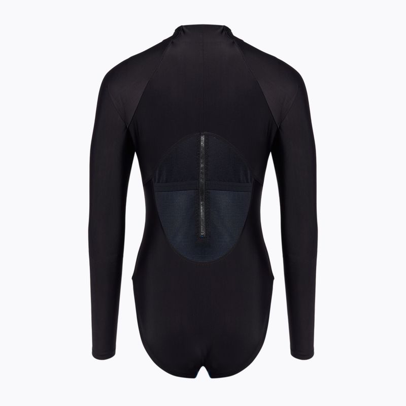 Moteriškas vientisas plaukimo kostiumėlis Speedo Printed LS Zip One Piece rapture glow/dark teal 2