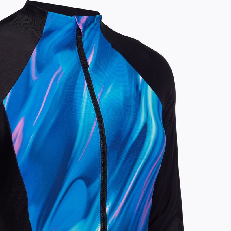 Moteriškas vientisas plaukimo kostiumėlis Speedo Printed LS Zip One Piece rapture glow/dark teal 3