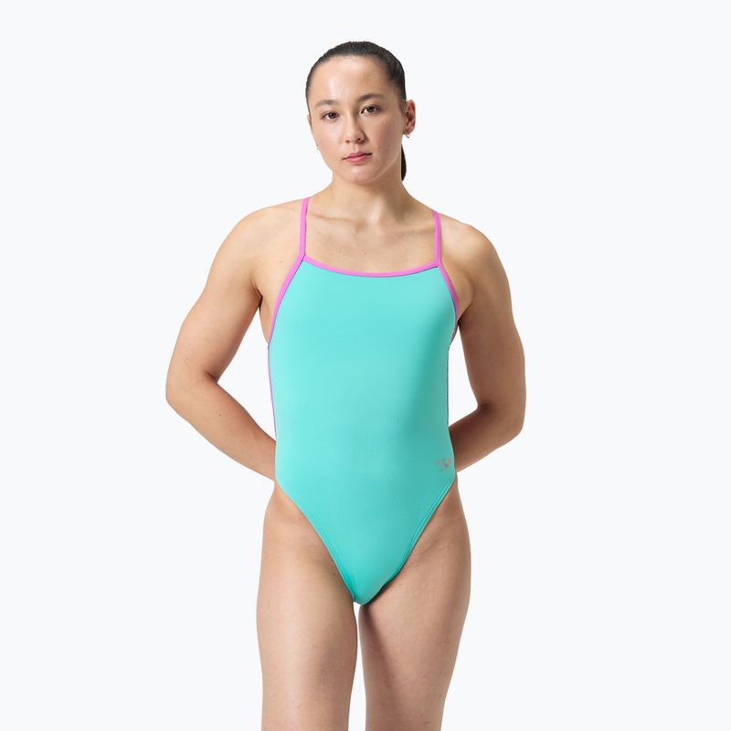 Speedo Solid Vback arctic glass moteriškas vientisas maudymosi kostiumėlis 2