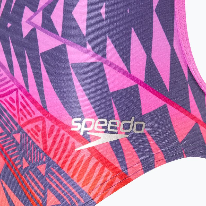 Moteriškas vientisas plaukimo kostiumas Speedo Placement Digital Vback balance blend/hapuna blue 3