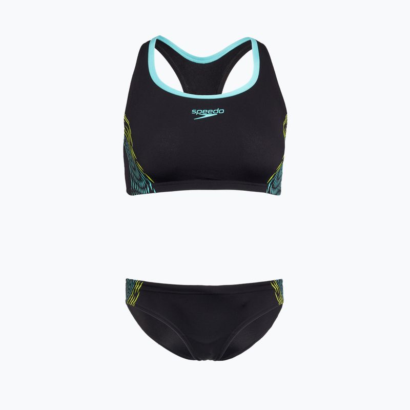 Moteriškas dviejų dalių plaukimo kostiumas Speedo Placement hyper yellow