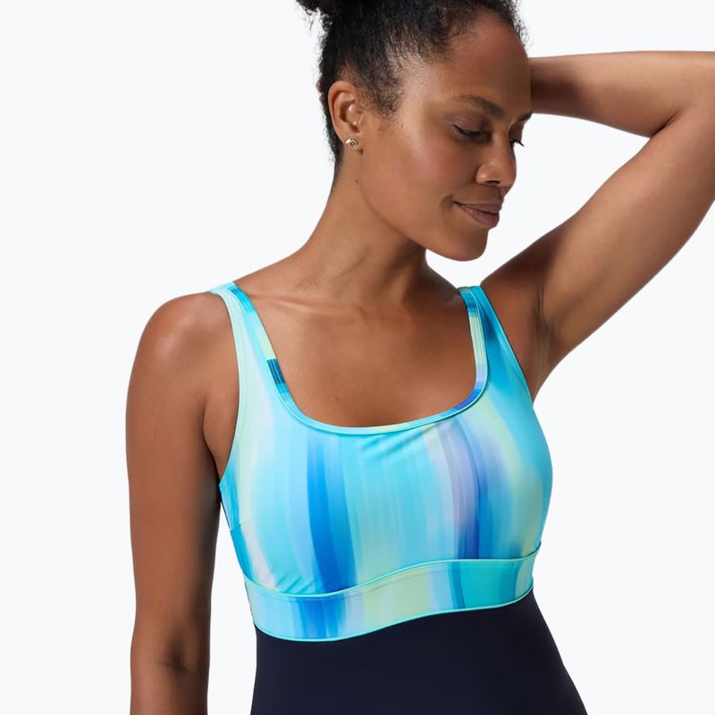 Moteriškas vientisas maudymosi kostiumėlis Speedo Shaping Contour Eclipse Printed true navy/berry 9