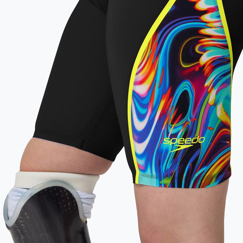 Moteriškas startinis kostiumas Speedo Fastskin LZR Pure Intent 2.0 Closedback Kneeskin black / molten blur / hyper yellow / mainline 7
