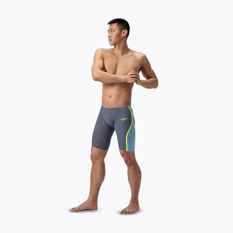 Vyriški plaukimo šortai Speedo Fastskin LZR Intent 2.0 Jammer pilka lead/acadia mėlyna/hiper geltona 2