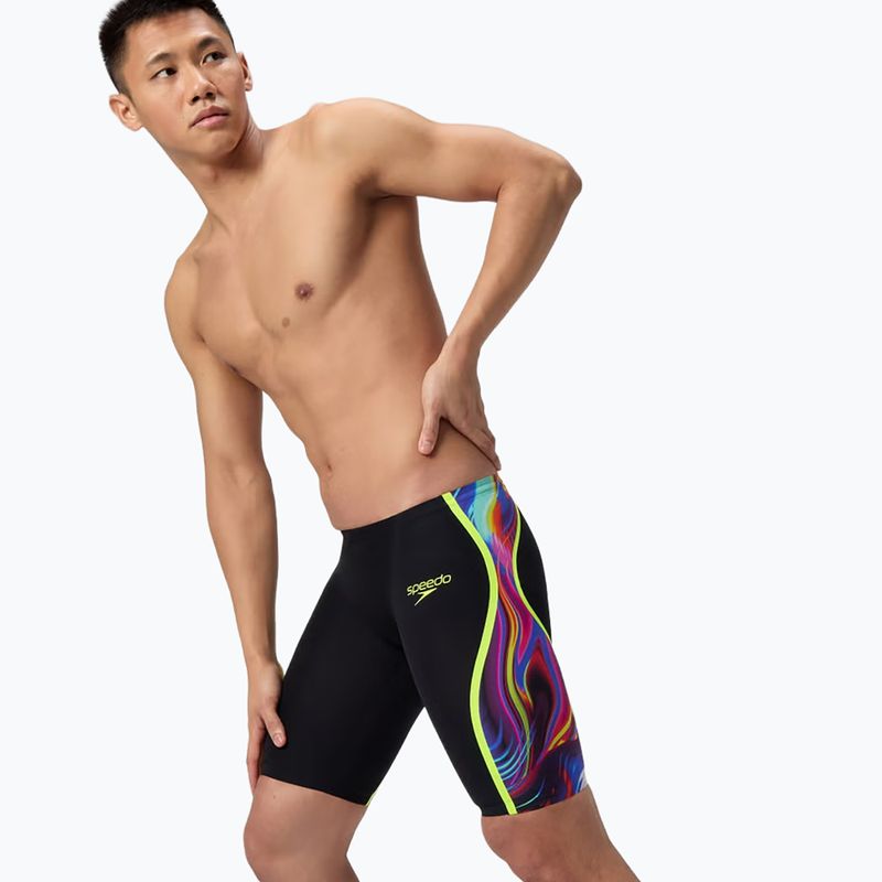 Vyrų plaukimo šortai Speedo Fastskin LZR Intent 2.0 Jammer black/molten blur/hyper yellow 4