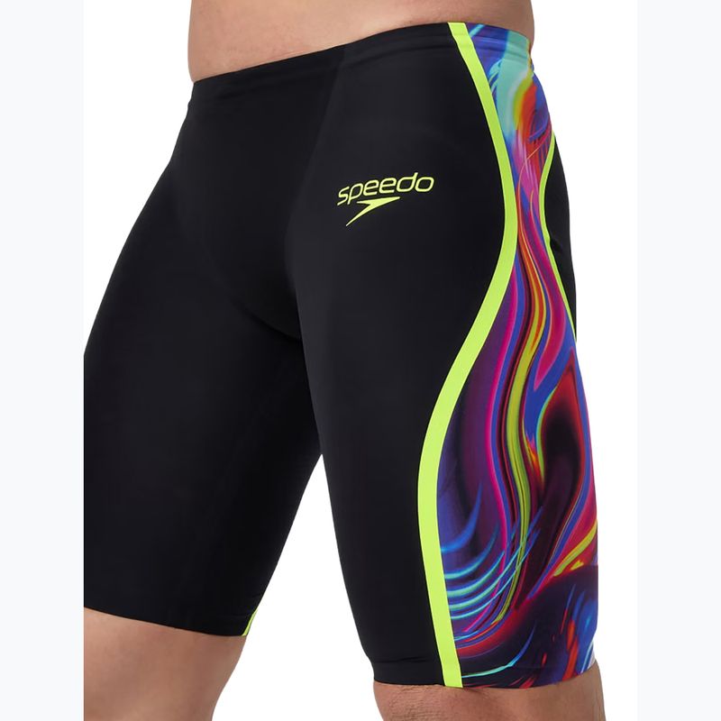 Vyrų plaukimo šortai Speedo Fastskin LZR Intent 2.0 Jammer black/molten blur/hyper yellow 5