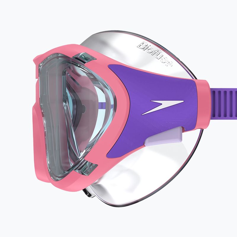 Plaukimo kaukė vaikiška Speedo Biofuse 2.0 pink lemonade / steel 4