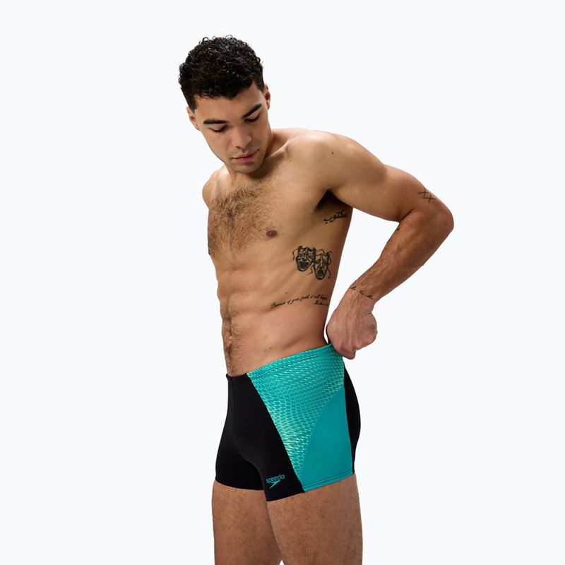 Vyriškos plaukimo trumpikės Speedo Endurance+ MAX Splice Aquashort juoda/turkio spalvos gem 4