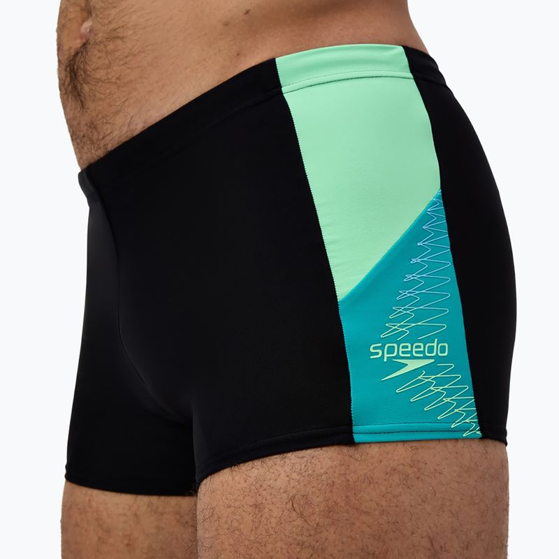 Vyriškos plaukimo trumpikės Speedo Dive Aquashort juoda/turkio spalvos 6