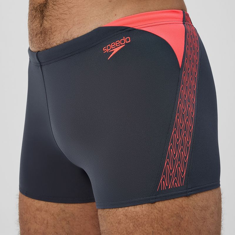 Vyriškos plaukimo trumpikės Speedo Hyper Boom Splice pilka lead/neon koralas 5