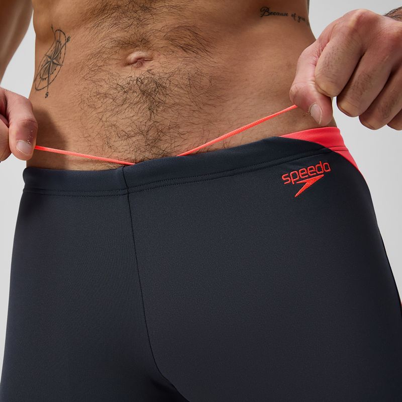 Vyriškos plaukimo trumpikės Speedo Hyper Boom Splice pilka lead/neon koralas 6