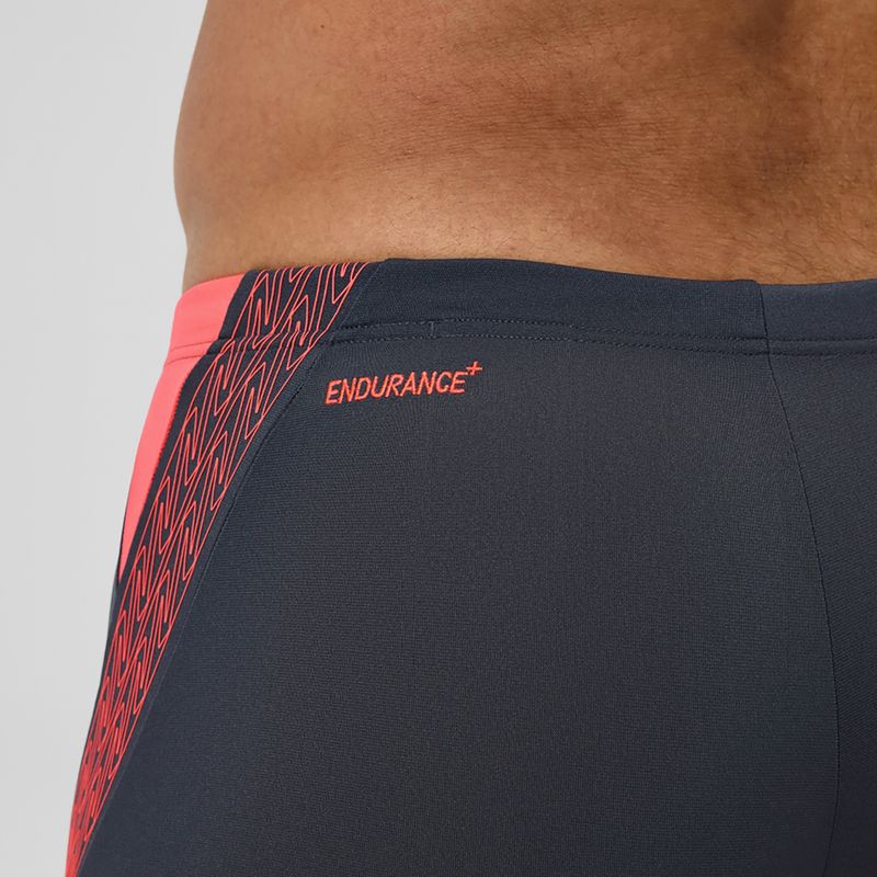 Vyriškos plaukimo trumpikės Speedo Hyper Boom Splice pilka lead/neon koralas 7
