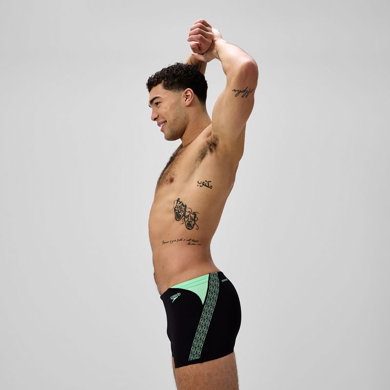 Vyriškos plaukimo trumpikės Speedo Hyper Boom Splice juoda/žalia alfalfa 4