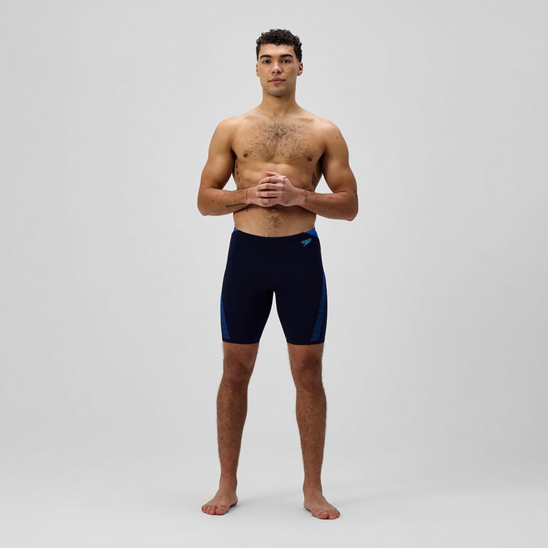 Vyriški plaukimo kamšikliai Speedo Hyper Boom Splice pilka lead/neon koralas 2