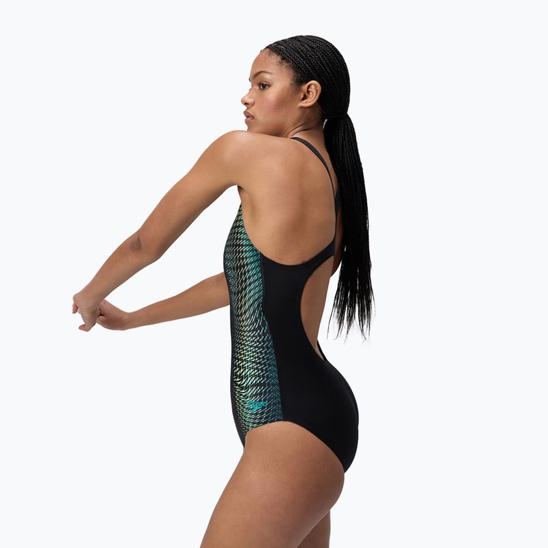 Moteriškas vientisas plaukimo kostiumas Speedo Digital Printed Medalist turquoise gem 4