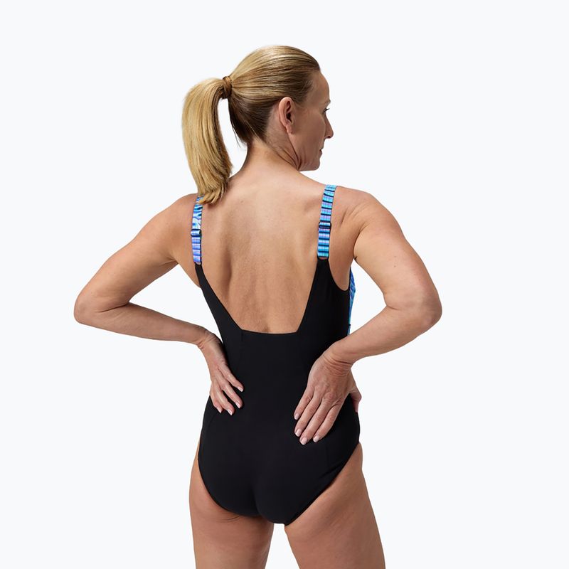 Moteriškas vientisas maudymosi kostiumėlis Speedo Shaping Contour Eclipse Printed indigo glow 3