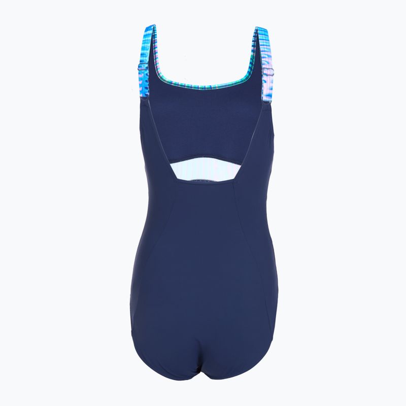 Moteriškas vientisas maudymosi kostiumėlis Speedo Shaping Contour Eclipse Printed turquoise gem 2