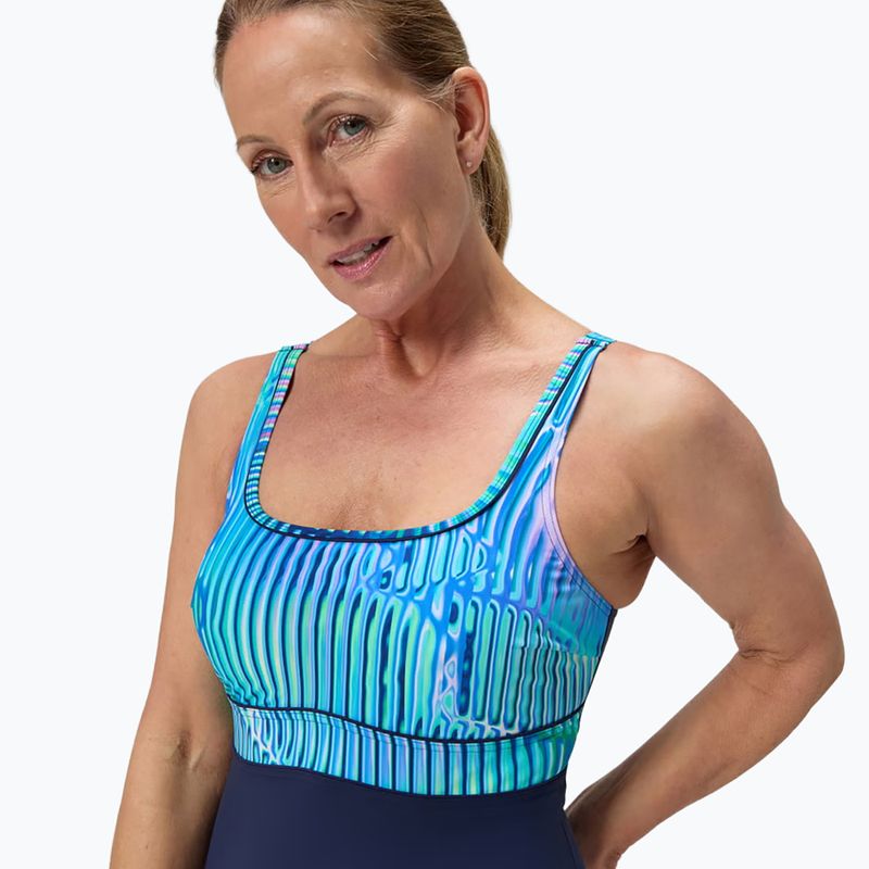 Moteriškas vientisas maudymosi kostiumėlis Speedo Shaping Contour Eclipse Printed turquoise gem 5