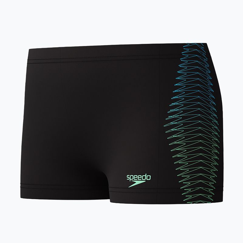 Vaikiškos plaukimo trumpikės Speedo Plastisol Placement Aquashort black/alfalfa green 3