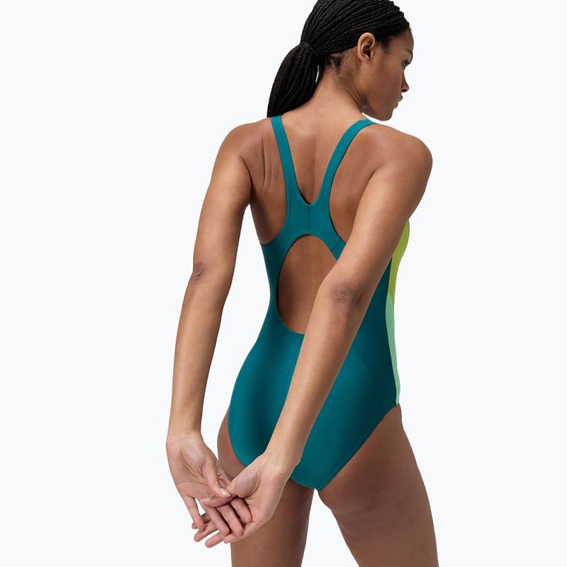 Moteriškas vientisas maudymosi kostiumėlis Speedo Colourblock 2.0 deep emerald 3