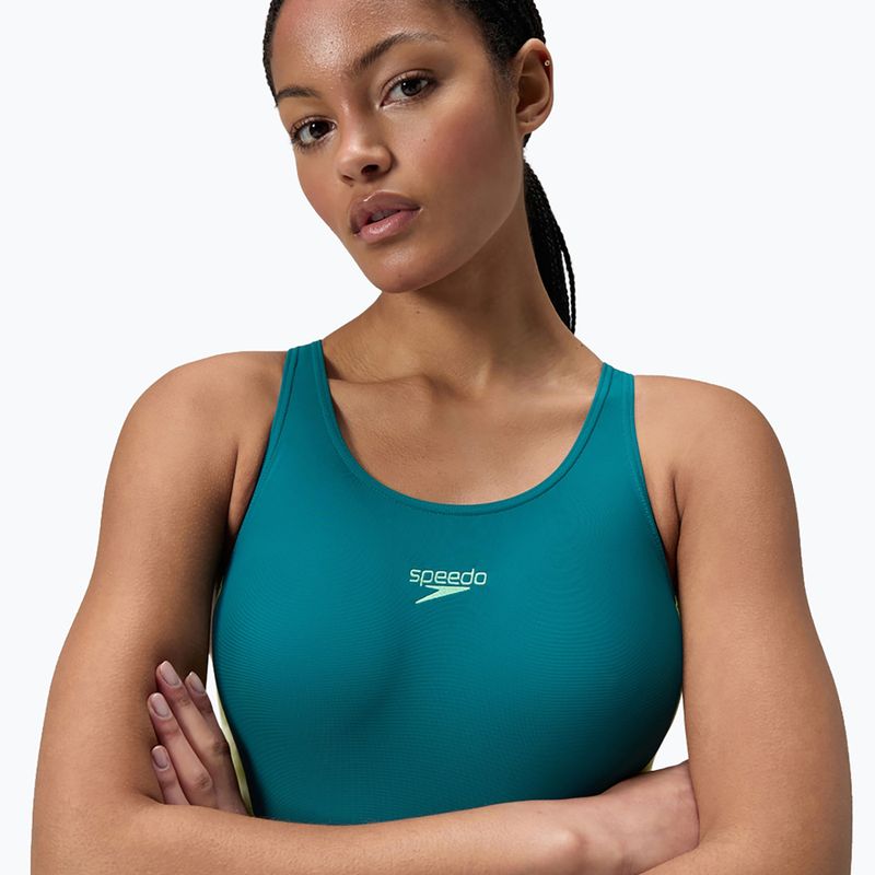 Moteriškas vientisas maudymosi kostiumėlis Speedo Colourblock 2.0 deep emerald 5