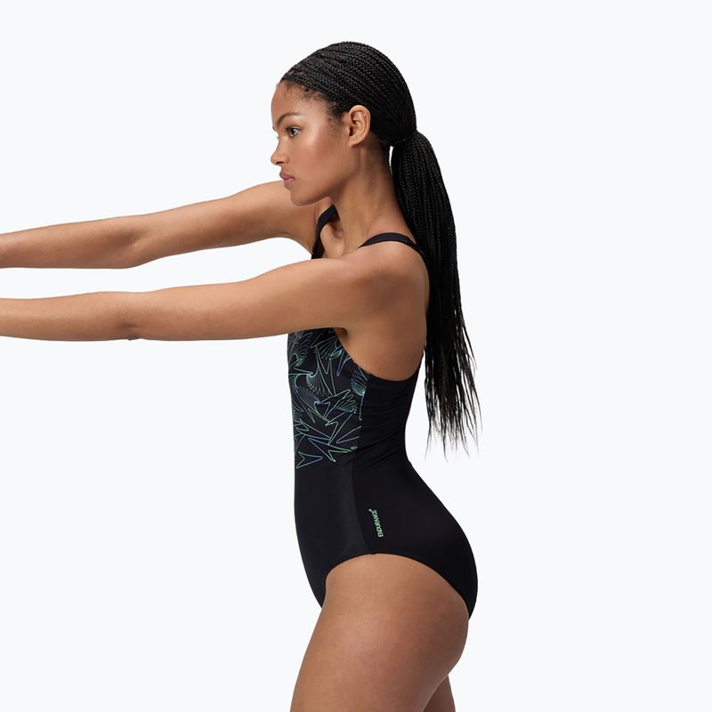 Moteriškas vientisas maudymosi kostiumėlis Speedo HyperBoom Placement Muscleback alfalfa green 4