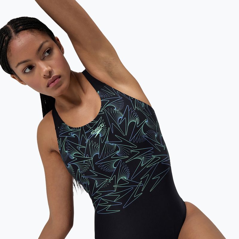 Moteriškas vientisas maudymosi kostiumėlis Speedo HyperBoom Placement Muscleback alfalfa green 5