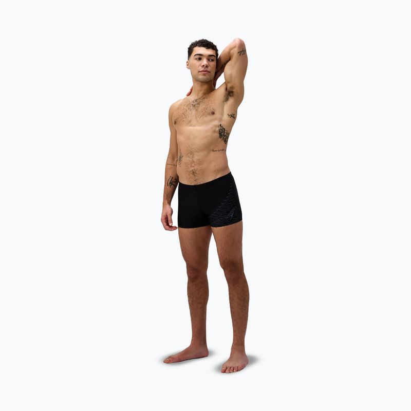 Vyriškos plaukimo trumpikės Speedo Medley Logo Aquashort juoda/pilka 2