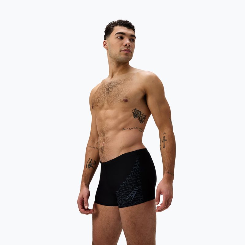 Vyriškos plaukimo trumpikės Speedo Medley Logo Aquashort juoda/pilka 4