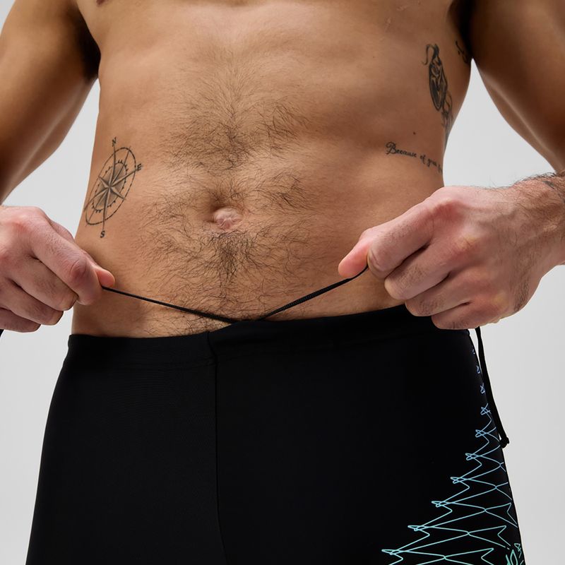 Vyriškos plaukimo trumpikės Speedo Medley Logo Aquashort juoda/žalia alfalfa 6