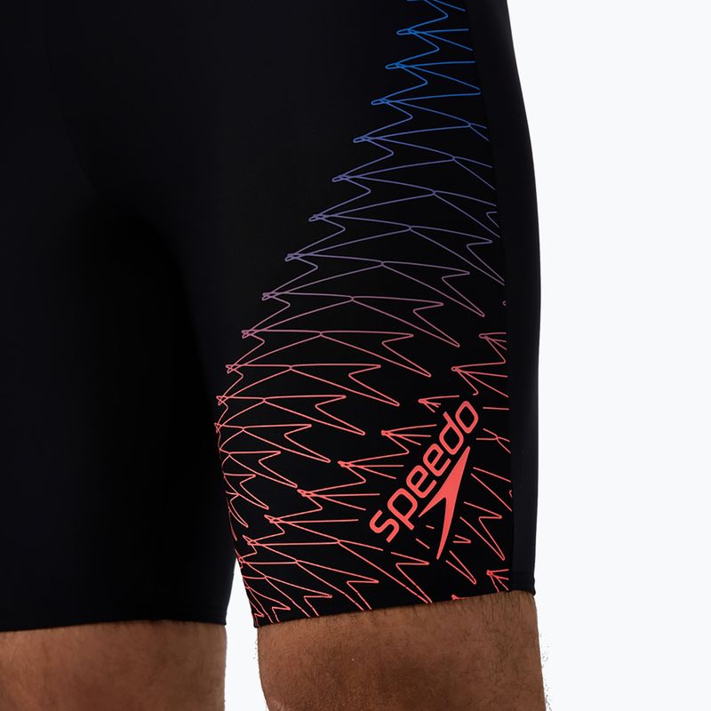 Vyriški plaukimo šortai Speedo Medley Logo Jammer juoda/neoninė koralų spalva 6