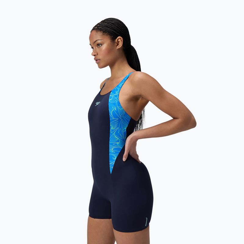 Moteriškas vientisas maudymosi kostiumėlis Speedo HyperBoom Splice Legsuit lagoon blue/celeste 4