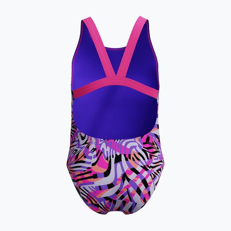 Vaikiškas vientisas plaukimo kostiumas Speedo Digital Allover Leaderback flare pink 2