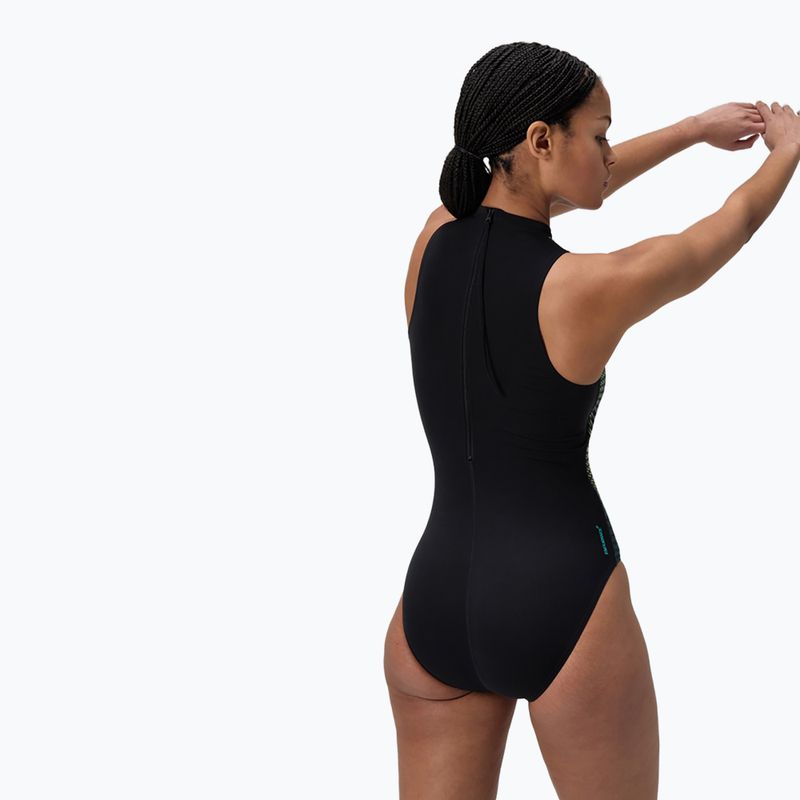 Moteriškas vienos dalies plaukimo kostiumas Speedo Printed Hydrasuit turkio brangakmenis 3